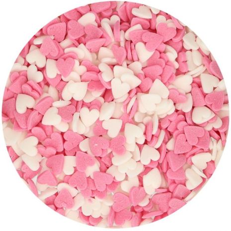 Hearts Pink/White Strössel, 60 g