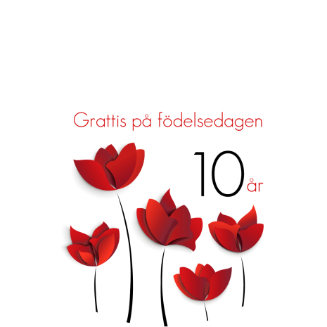 10år Röda blommor