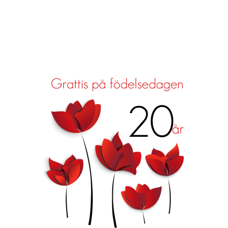 20år Röda blommor