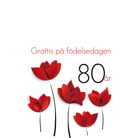 80 år röda blommor