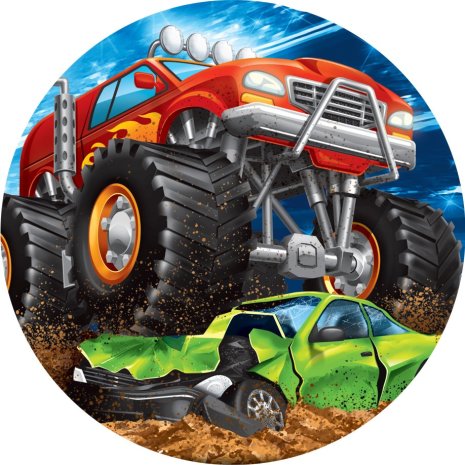 Partydax Monstertruck, sockeroblat Ø 19 cm