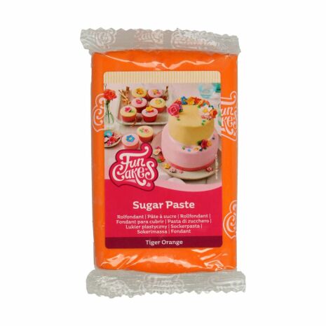 FunCakes Sockerpasta Tiger Orange, 250 g