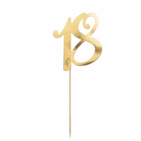 Cake Topper 18 Guld